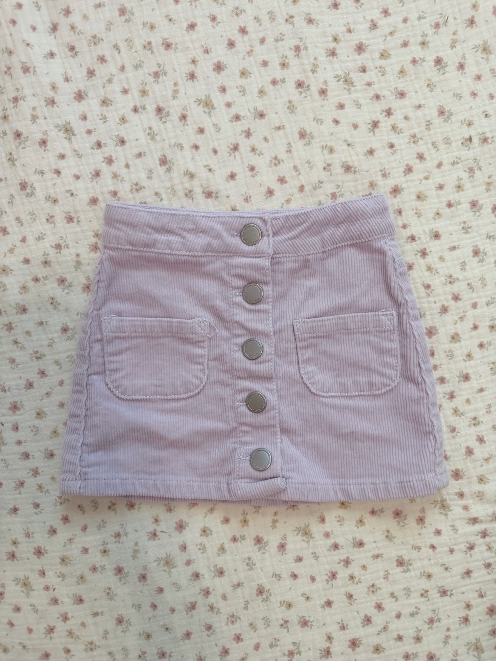 Jamie Kay 3Y Lilac Corduroy Button-Front Mini Skirt